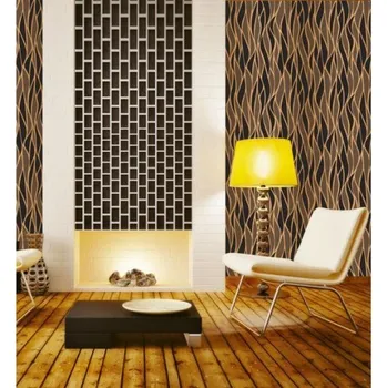 Tapeta DIMEX | Vliesová tapeta na zeď Dimex Line WP-013-01 | 0,75 x 10 m | černá, žlutá, hnědá + Vliesová tapeta na zeď Dimex Line WP01302 v rozměru 0,75 x 10 m