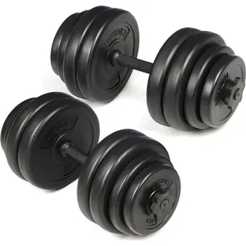 PHYSIONICS sada jednoručních činek, plast, 30 kg, 25 mm