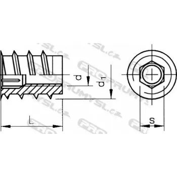 Matice Matice závrtná kuželová s límcem - inbus M5x10 pozink