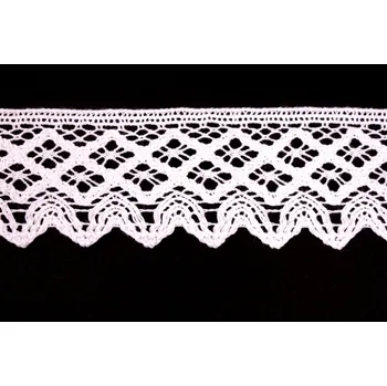 Krajka Krajka bavlněná 75293 paličkovaná šíře 68mm bílá (30m/bal.)