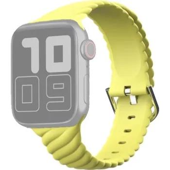 Řemínek na hodinky Propletený silikonový řemínek pro Apple Watch 42mm / 41mm / 40mm / 38mm - žlutý