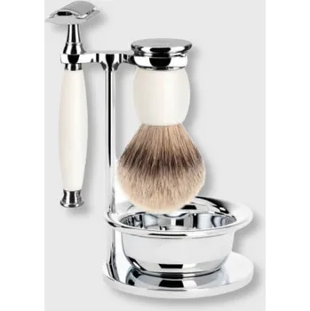 Mühle Sophist White Silvertip Badger čtyřdílná sada na holení