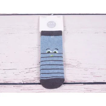 Ponožky YO modrošedé s obličejem velikosti ponožek: 15-17 (EUR vel. 23-26)