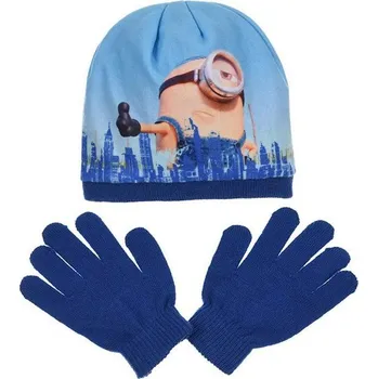 Čepice SUN CITY Čepice rukavice Mimoni sada 2ks Barva: TMAVĚ MODRÁ, Velikost: 52