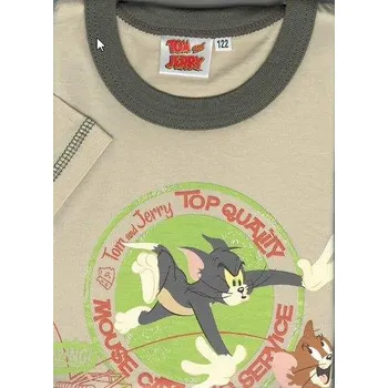 Chlapecké pyžamo Taro, chlapecké pyžamo 569-T&J, krátký rukáv, béžová+hnědé kalhoty, vel. 122