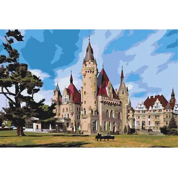 Malování podle čísel - Zámek v Moszně Velikost: 40x60cm, Rámování: Pouze srolované plátno