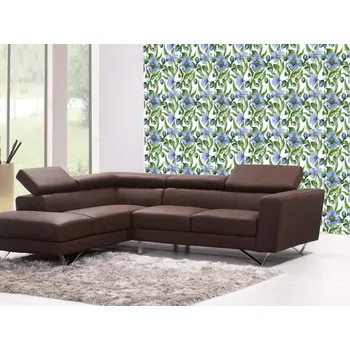 Tapeta DIMEX | Vliesová tapeta na zeď Dimex Line WP-235-01 | 0,75 x 10 m | modrá, zelení, bílá + Vliesová tapeta na zeď Dimex Line WP23601 v rozměru 0,75 x 10 m