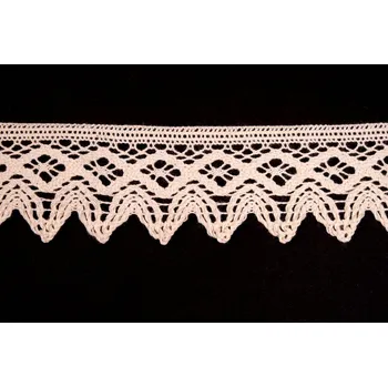 Krajka Krajka bavlněná 75222 paličkovaná šíře 46mm bílá (30m/bal.)