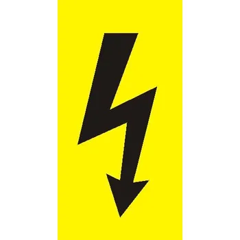 STRO.M propagace Samolepka 0100C1 5x11cm symbol černý blesk na žluté folii