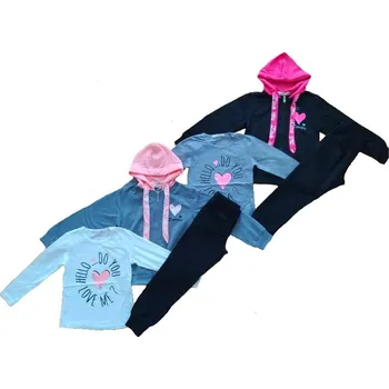 ITALSKÁ MÓDA DÍVČÍ TEPLÁKOVÁ SOUPRAVA "LOVE" Barva: šedá, Velikost: 8 let (128)