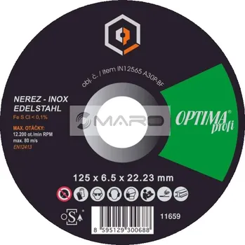 Řezný kotouč Optima Profi Kotouč řezný na nerez a ocel 125 x 1,6 x 22, 2 mm, IN12516