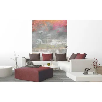 Fototapeta DIMEX | Vliesová fototapeta na zeď Abstrakt vodopád II. MS-2-0388 | 150 x 250 cm | růžová, oranžová, bílá, vícebarevná + Vliesová fototapeta na stěnu DIMEX Abstrakt vodopád II. MS20388 v rozměru 150 x 250 cm + lepidlo zdarma