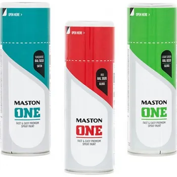 Barva ve spreji Maston Spraypaint ONE - Gloss Red RAL3020 400ml vysoce kvalitní univerzální barevný sprej
