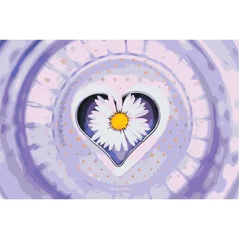 Malování podle čísel - Sedmikráska v srdci Velikost: 40x60cm, Rámování: Pouze srolované plátno