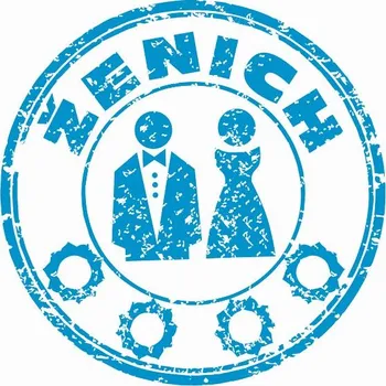 Party dekorace PLACKA Ženich světle modrá 5,5cm