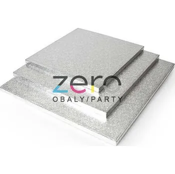 Podložka lepenková 40x40x1,2 cm - stříbrná