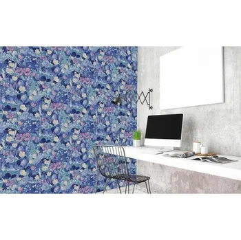 Tapeta DIMEX | Vliesová tapeta na zeď Dimex Line WP-124-01 | 0,75 x 10 m | vícebarevná, modrá, růžová + Vliesová tapeta na zeď Dimex Line WP12501 v rozměru 0,75 x 10 m