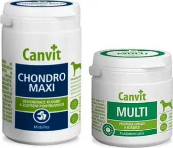 Kloubní výživa pro psa a kočku Canvit Chondro Maxi 230 g + Multi 100 g