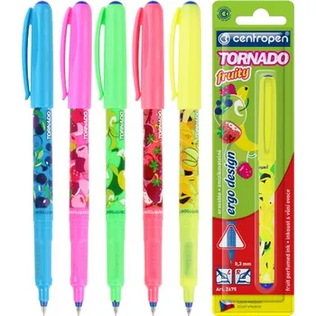Kancelář Pero kuličkové CENTROPEN 2675 Tornado Fruity, blistr