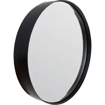 Zrcadlo White Label Černé závěsné zrcadlo WLL Raj Medium O 60 cm