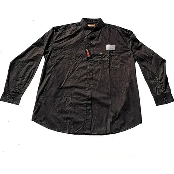 Pánská košile Pánská košile Kamro 23760/284 černá s potiskem na zádech dlouhý rukáv 3XL - 12XL Kamro - 4XL