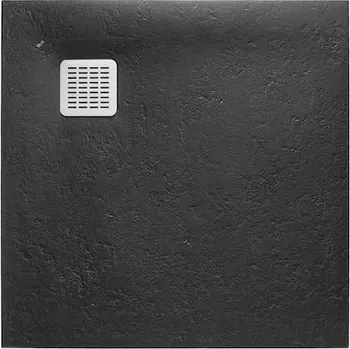 Terran - sprchová vanička ze Stonexu čtvercová 80x80 cm, černá AP10332032001400