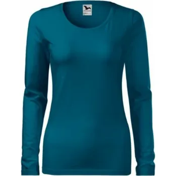 pracovní tričko Malfini Tričko MALFINI SLIM dámské dlouhý rukáv petrolejová M