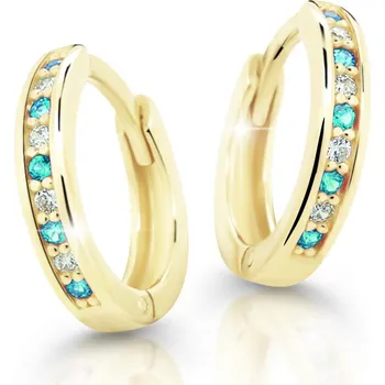 Náušnice Cutie Jewellery Dětské náušnice kroužky C3342Z-Zeleno modrá