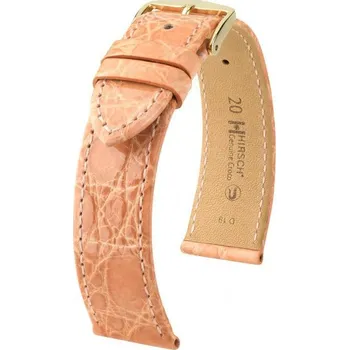 Módní doplněk Kožený řemínek Hirsch Genuine Croco L 01808022-1, oranžový, krokodýlí kůže, délka L, Quick Release - 20 mm
