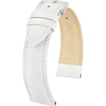 Módní doplněk Kožený řemínek Hirsch Duke M 01028101-2, bílý, teletina, délka M, Quick Release - 24 mm