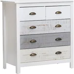 Bílo-šedá borovicová komoda Marckeric Romantica 79 x 40 cm