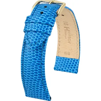 Řemínek na hodinky Kožený řemínek Hirsch Rainbow M 12302685-1, modrý, teletina, délka M, Quick Release - 18 mm