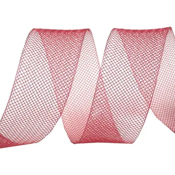 Modistická krinolína na vyztužení šatů a výrobu fascinátorů šíře 2,5 cm, barva 14 (CC18) červená tmavá