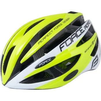Cyklistická přilba helma Force Road, fluo/bílá - vel. L/XL 303393