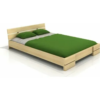 Postel Visby Postel Sandemo Long 180x220 cm, borovice masiv (Barva dřeva: Bílá, Volba roštu: 14-laťkový rošt)