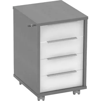 Úložný box Tempo Kondela Kontejner se zámkem, grafit / bílá, RIOMA NEW TYP 30