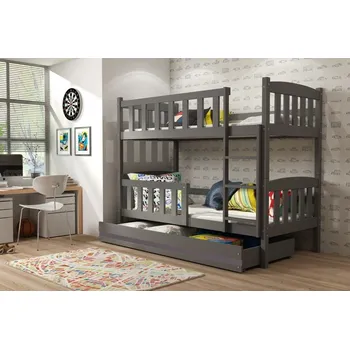 Postel BMS GROUP Patrová postel KUBUS 90x200 cm, grafitová/grafitová (Volba matrace: Pěnová matrace)