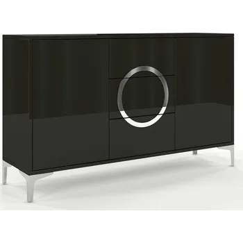 Komoda Visby Komoda Eva Black, černá lesklá
