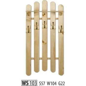 Věšák Drewmax Věšák WS103 masiv (Barva dřeva: Borovice)