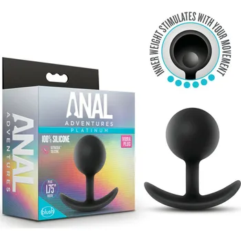 Anální kolík Blush Anal Adventures Platinum Silicone Vibra Plug Black