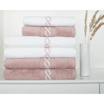 Bytový textil Matějovský Ručník ROYAL PINK - BAMBUS barva: 70/140cm - bílá poslední 1 ks