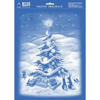 Okenní dekorace Okenní dekorace Vánoční strom se zvířátky 25 x 35 cm x