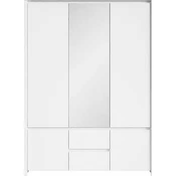 Šatní skříň Brwcz KASPIAN SZF5D2S bílá/bílá matná