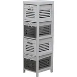 Tempo Kondela 4- šuplíková komoda, bílá / šedá, BIBI 4