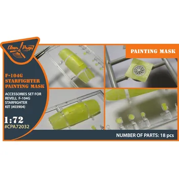 Plastikový model Clear Prop models 1/72 F-104G for REVELL painting mask made from "yellow kabuki paper"