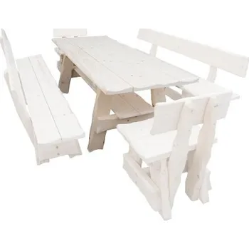 Zahradní stůl Drewmax Zahradní stůl MO266, smrk masiv (Barva dřeva: Bělený + Lak)
