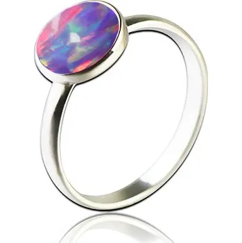Prsten NUBIS® Stříbrný prsten s opálem - velikost 51 - NBP95-OP38-51