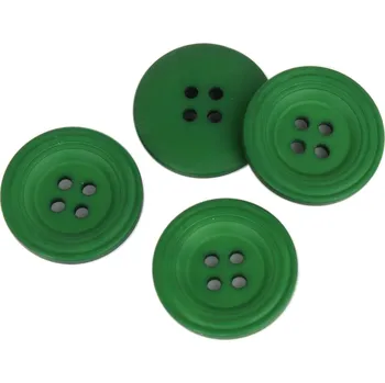 Knoflík Knoflík čtyřdírkový s ozdobným okrajem - 32" - 20,32mm Knoflík čtyřdírkový s ozdobným okrajem: Zelená