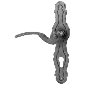 Dveřní kování Klika + štítek kovaný 260 x 57 x 3 mm, rozteč 90 mm, bez povrchové úpravy