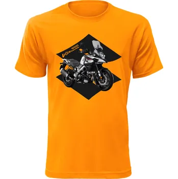 Pánské tričko s motorkou Suzuki V-Storm 1000 oranžové